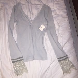 Free People Long Sleeve Lace Trim